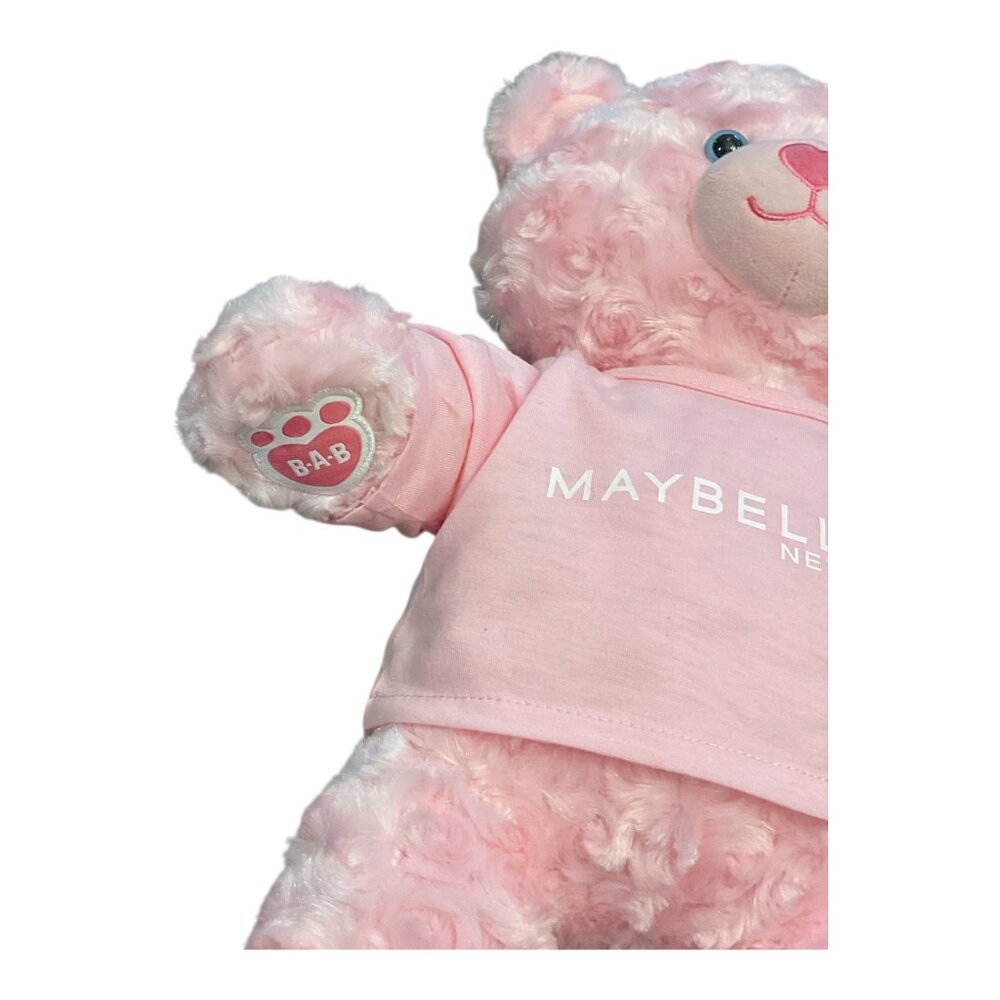 BUILD A BEAR Pink Cuddles Teddy Maybelline Promo 17" Teddy Bear Pink Tee Shirt - Picture 3 of 6